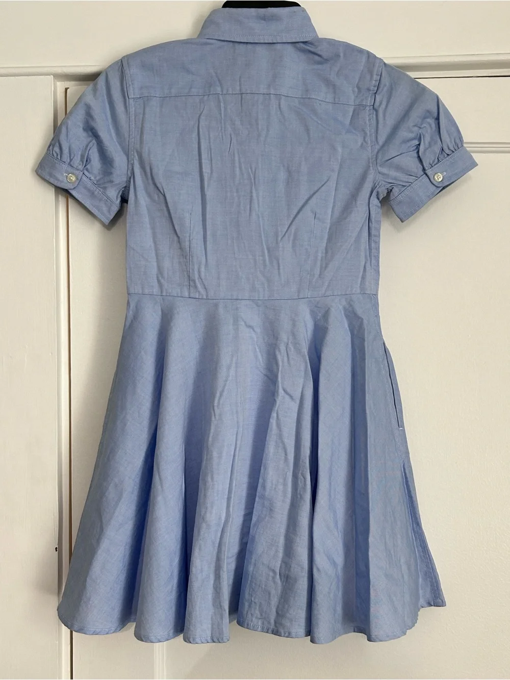 Ralph Lauren Cotton Oxford Shirtdress Blue Hyacinth Girls 10